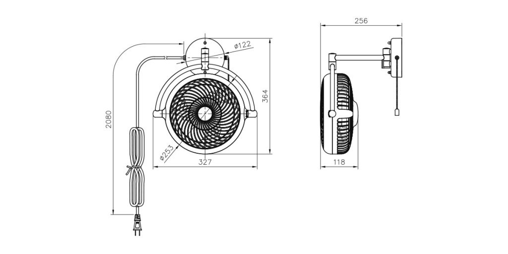 kich thuoc quat treo tuong vivi