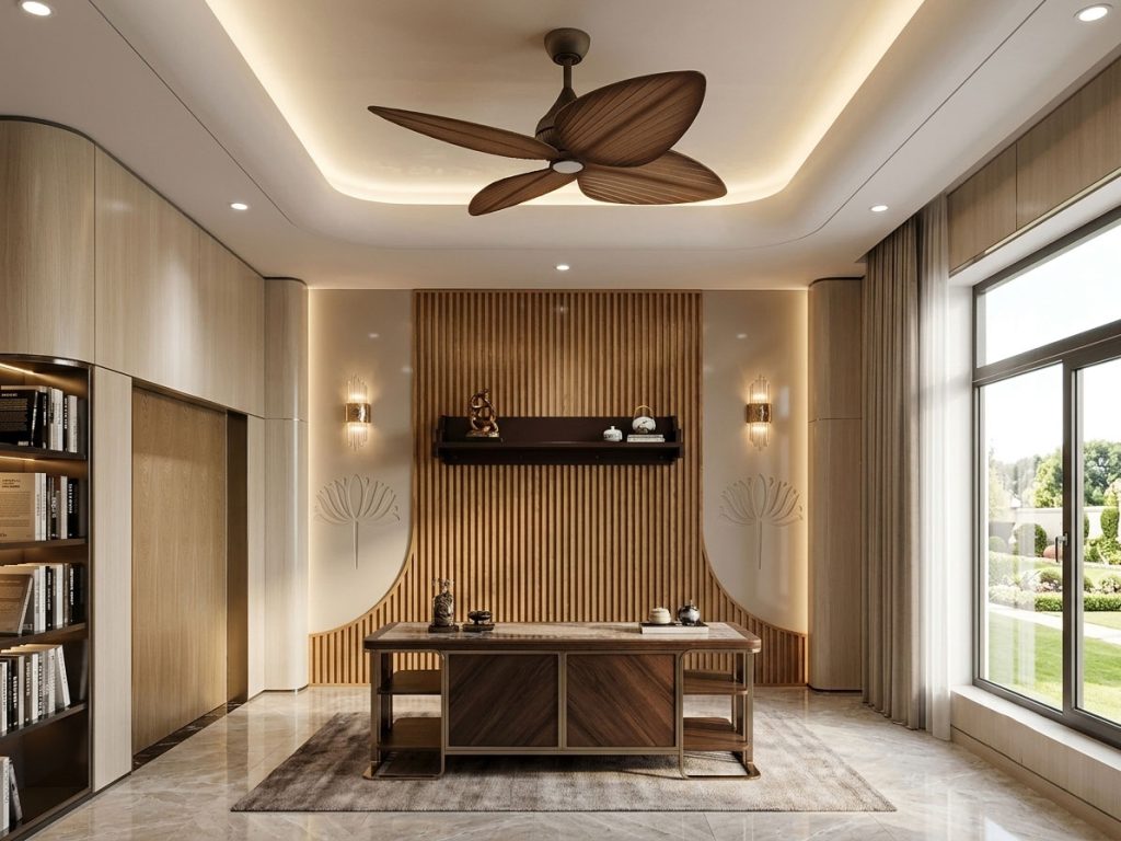 Tropical - Phong cách nhiệt đới 4 cánh lá kết hợp đèn độc đáo