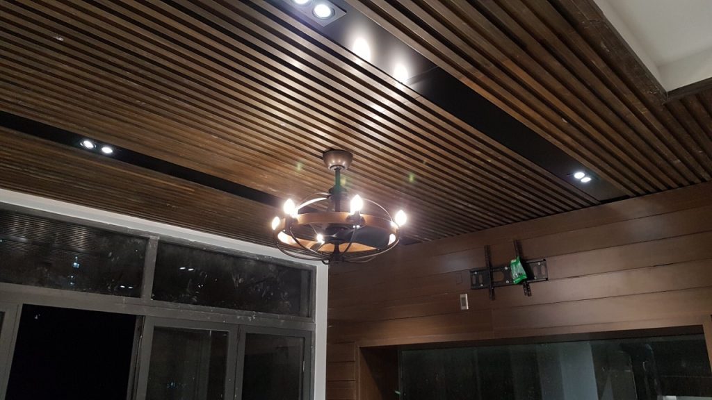 đèn chùm kèm quạt