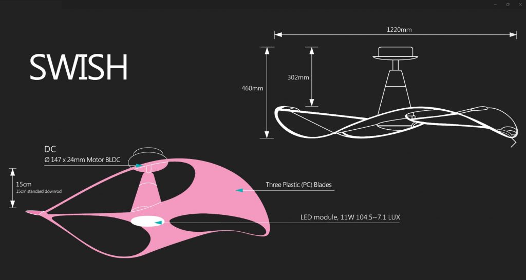 thông số quạt trần swish