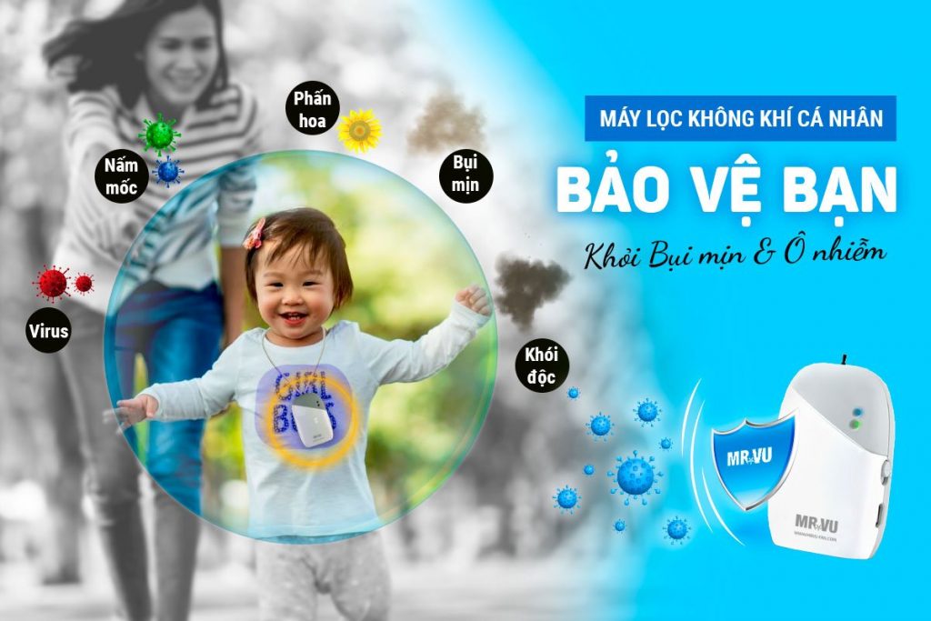 Máy lọc không khí Mr.Vũ - Mang theo đeo cổ tiện lợi