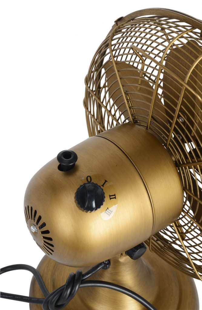 Quạt bàn cổ màu vàng đồng sang trọng