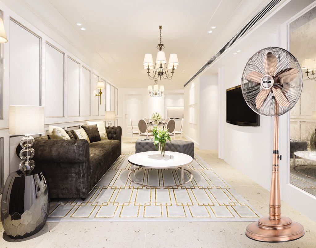 Quạt đứng màu đồng cổ điển - độc - êm -mát