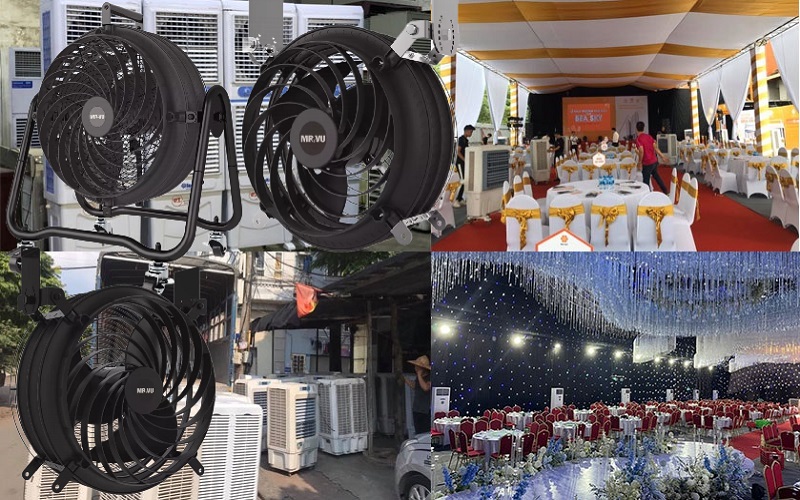 Các loại quạt công nghiệp cho thuê của MR. VU có khả năng làm mát, thông gió, chạy êm, không ồn.