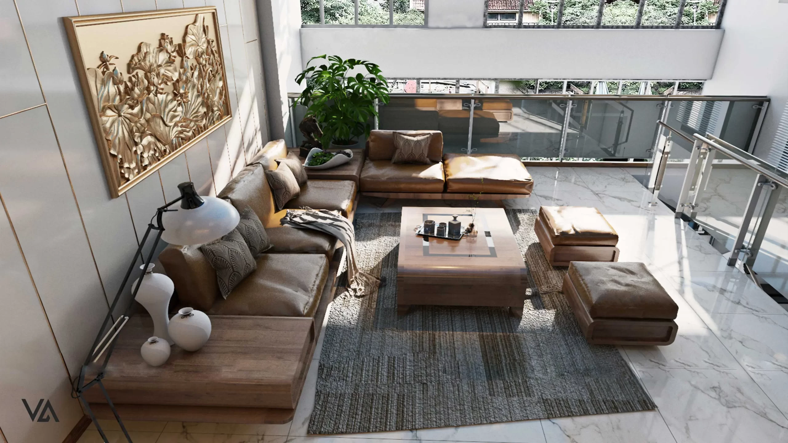 Tạo không gian hiện đại với tông màu nâu trong nội thất nhà phố - VIADesign