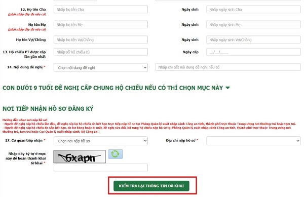 Gia hạn hộ chiếu online - Bước 3