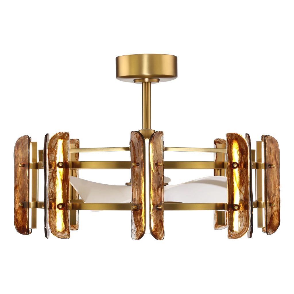 quạt Glass được thắp sáng bằng đèn led vòng công suất 46w