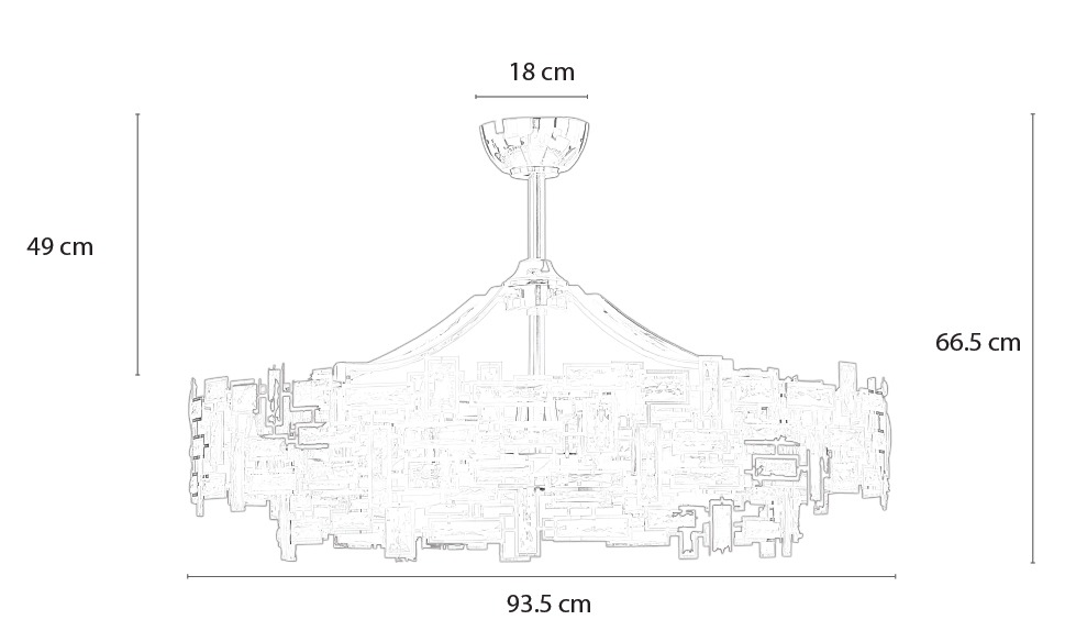 Kích thước quạt pha lê KING