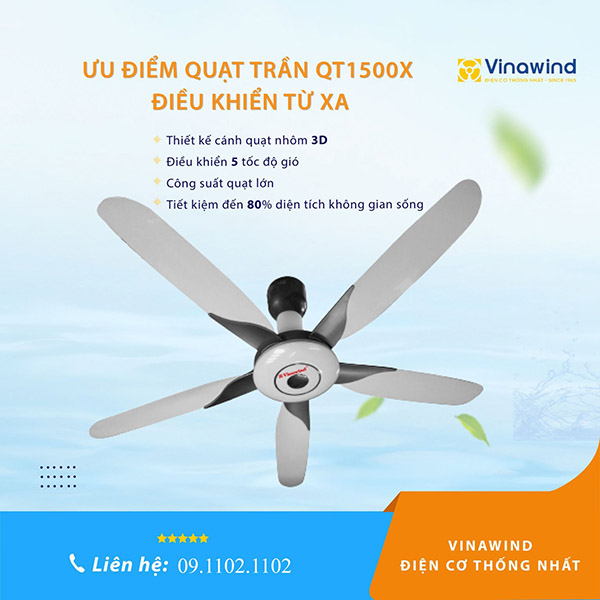 Quạt trần Vinawind 5 cánh