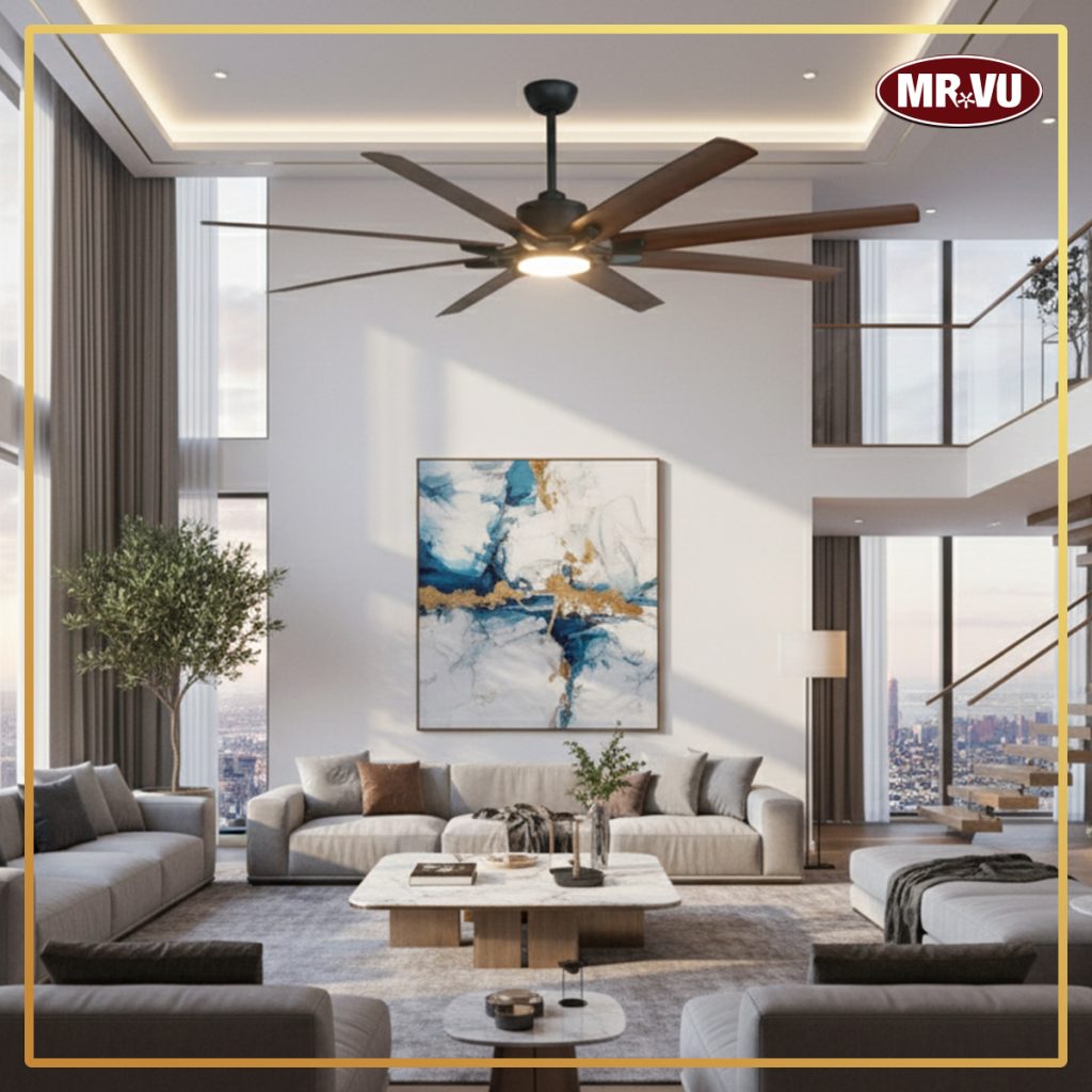 Quạt trần 8 cánh vân gỗ