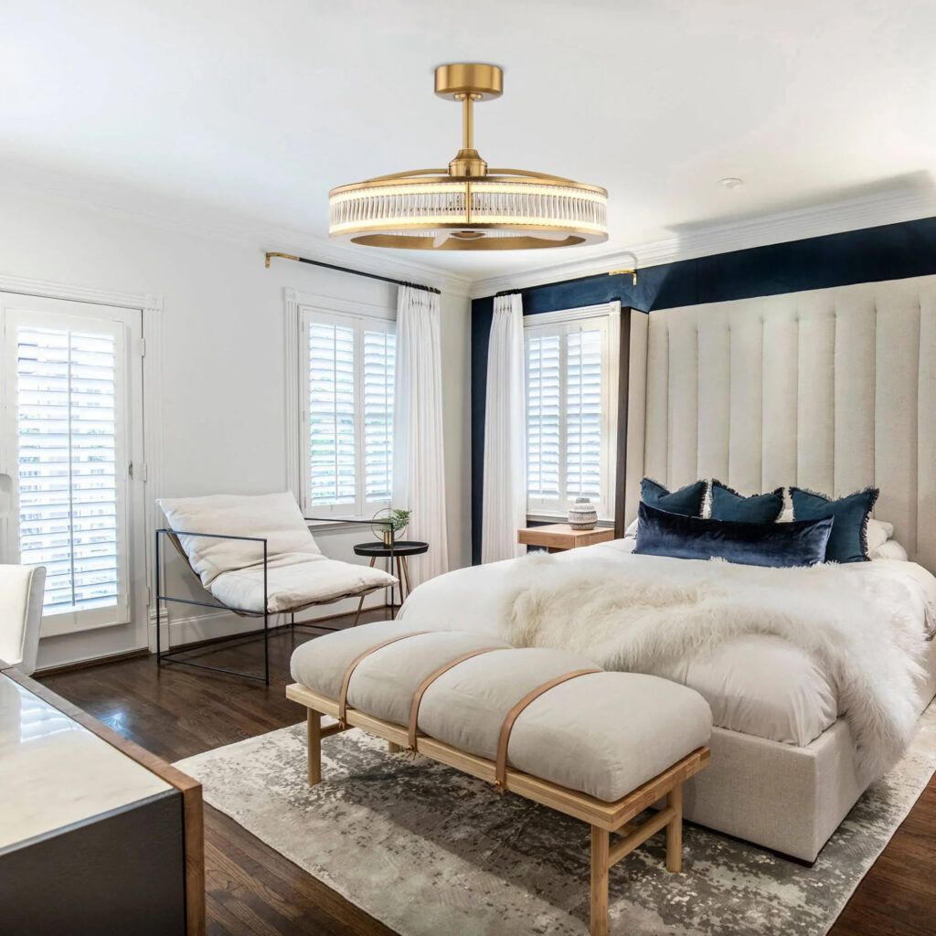 Quạt pha lê Splend tráng lệ - lắp đặt trong phòng ngủ, Vừa mát vừa sang trọng