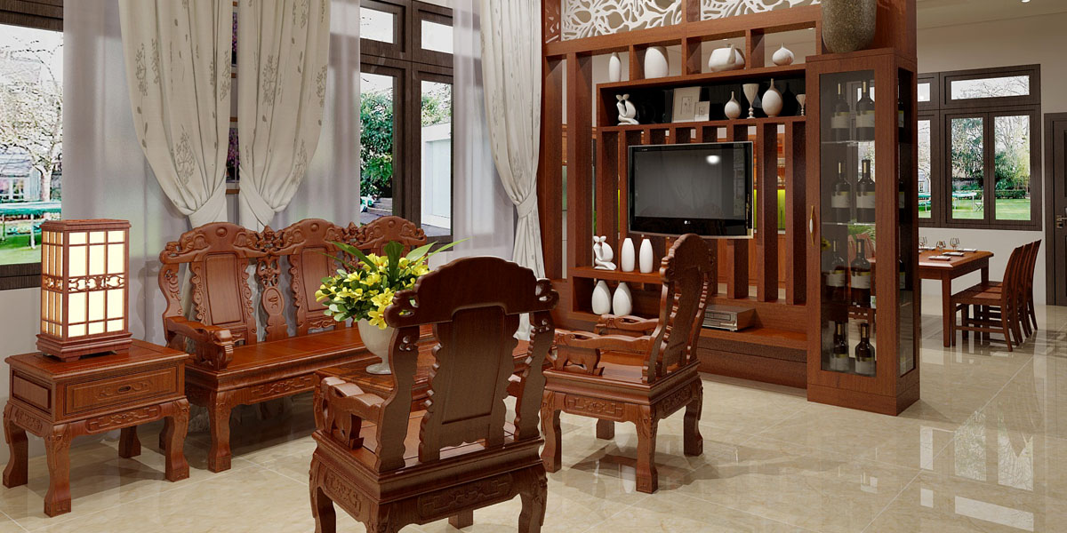 vách ngăn phòng khách và bếp