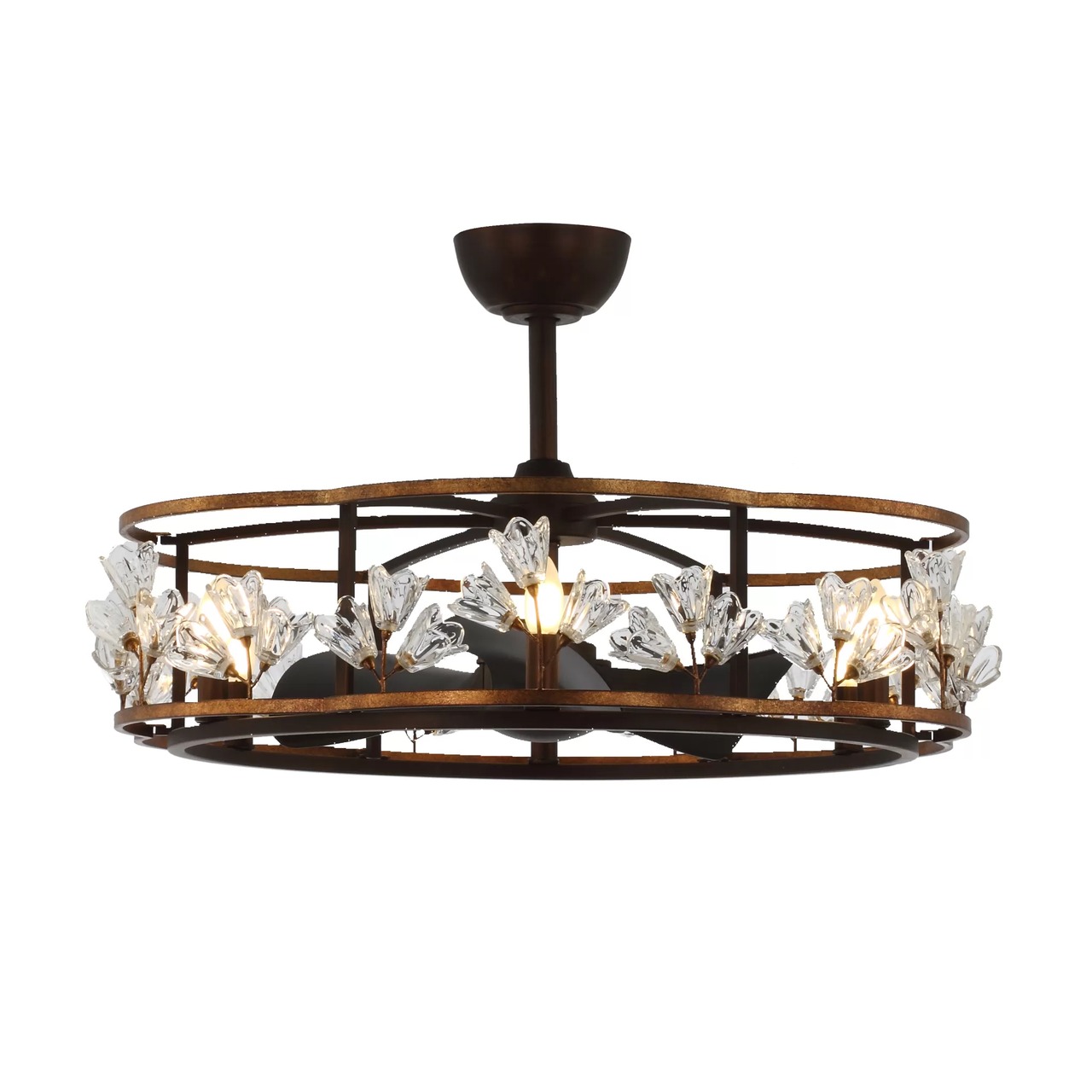 Quạt trần đèn chùm mang đến vẻ đẹp sang trọng, tinh xảo trong từng chi tiết