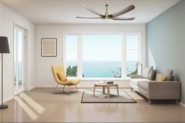 Quạt trần phòng khách MR.VŨ hoàn thiện không gian phòng khách một cách tinh tế và khác biệt