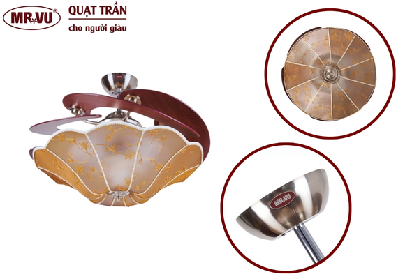7+ Quạt trần có đèn điều khiển từ xa chạy êm nhất hiện nay 15 Quạt trần BELLE với thiết kế tân cổ điển, chạy êm không tiếng động