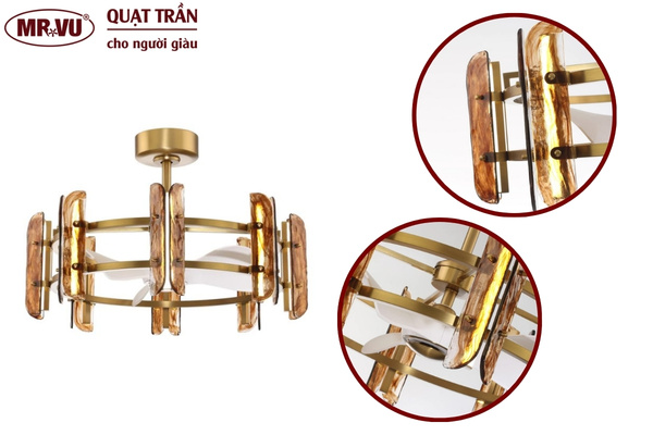 7+ Quạt trần có đèn điều khiển từ xa chạy êm nhất hiện nay 18 Quạt trần có đèn Glass động cơ BLDC tiết kiệm điện, đảo chiều gió dùng được 2 mùa