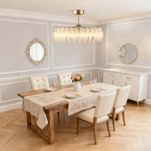 Mẫu 4: Mẫu quạt trần đèn chùm phong cách cổ điển sang trọng