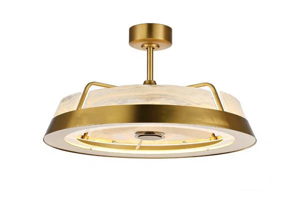 20+ Mẫu quạt trần đèn chùm pha lê tinh xảo cho phòng khách Mr.Vũ 23 Mẫu 4: Quạt pha lê Marble lý tưởng cho phòng khách phong cách Victorian