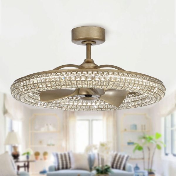 Quạt trần đèn chùm pha lê Elegan mang đến vẻ đẹp lung linh, sang trọng