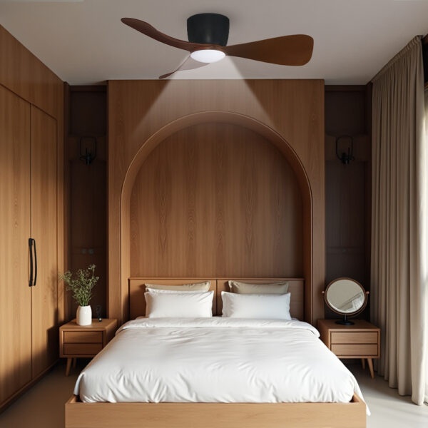 Quạt trần đèn LED 3 cánh TINI Mr.Vũ thiết kế nhỏ gọn, phong cách tối giản hiện đại