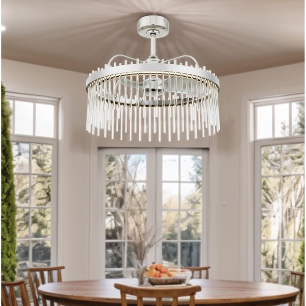 Mẫu 3: Quạt trần pha lê hiện đại AQUA giúp nâng tầm không gian sống