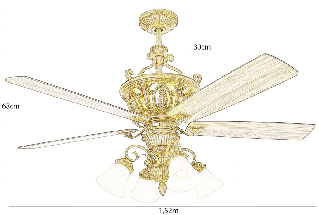 Quạt trần Heritage 8 Kích thước tiêu chuẩn quạt Heritage – Tùy thuộc vào chiều cao trần nhà quý khách, Kỹ thuật Mr.Vũ sẽ điều chỉnh cho phù hợp !