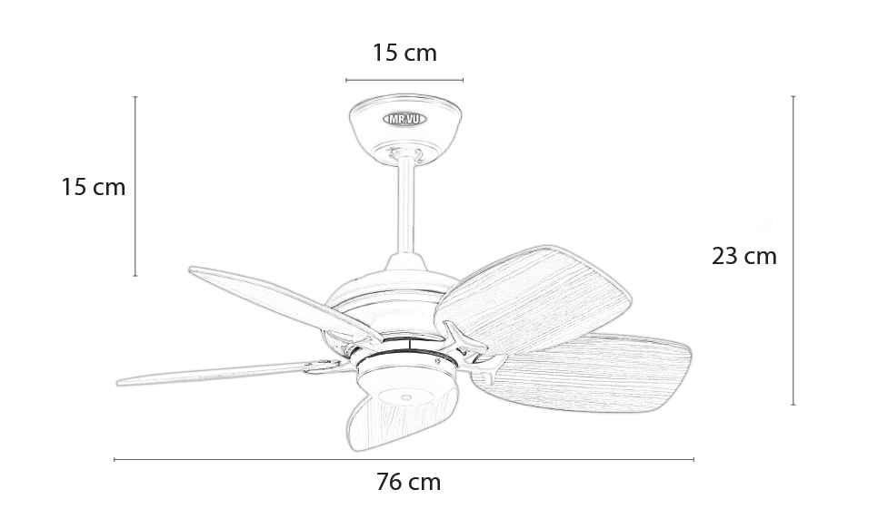 Kích thước quạt trần IDOL