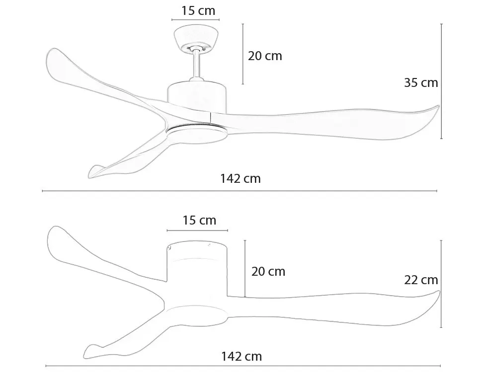 Kích thước quạt trần Slice