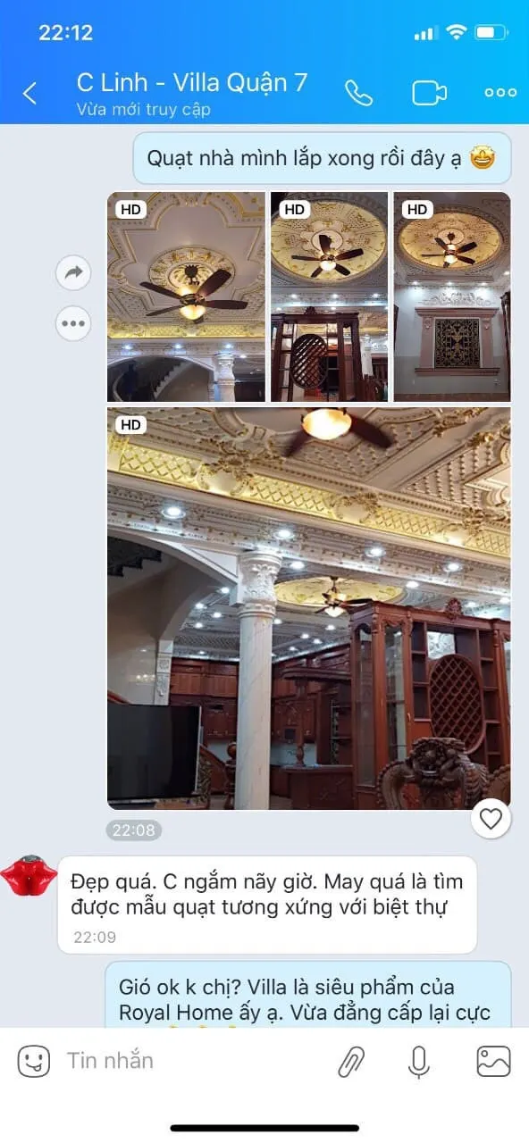 y kien khach mua quat tran villa