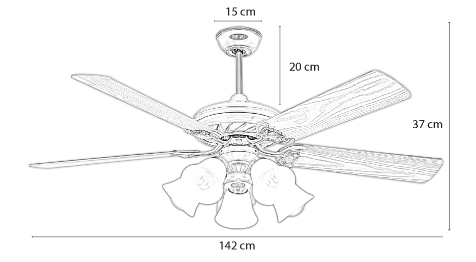 Kích thước quạt trần Lotus
