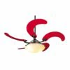 quat tran canh xep sole do scaled 1 Quạt trần Sole Red - quạt trần đẹp cánh xếp màu đỏ nổi bật