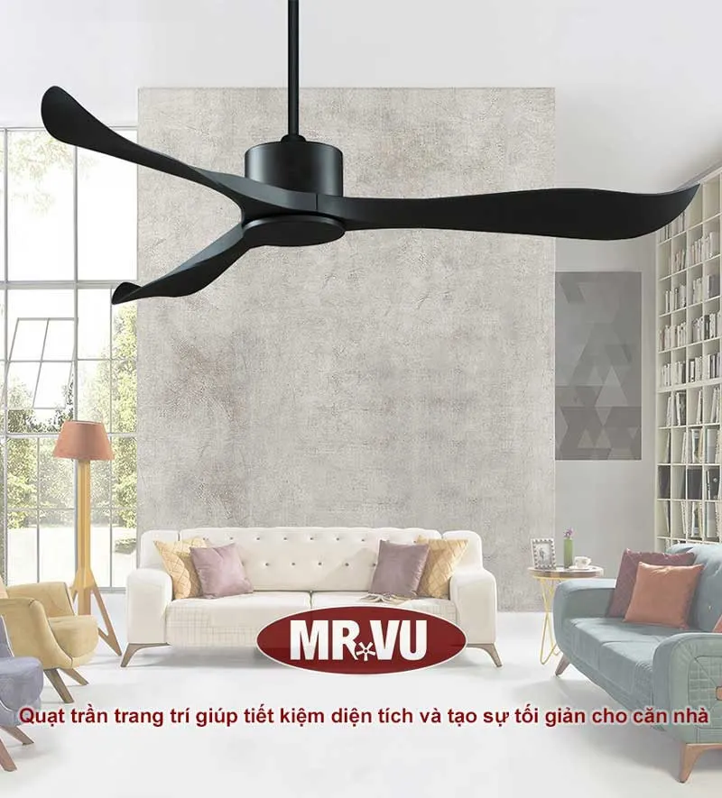 Ưu điểm vượt trội của quạt trần trang trí 7 quat tran trang tri tiet kiem khong gian