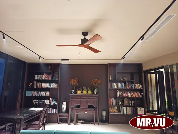 Quạt trần Mr.Vũ tại nhà GS Ngô Bảo Châu quận Tây Hồ, Hà Nội 8 quat tran canh go tai quan tay ho hn