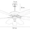 Kích thước quạt Lotus Plus 5 đèn
