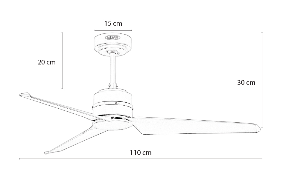 Kích thước quạt trần Seabird