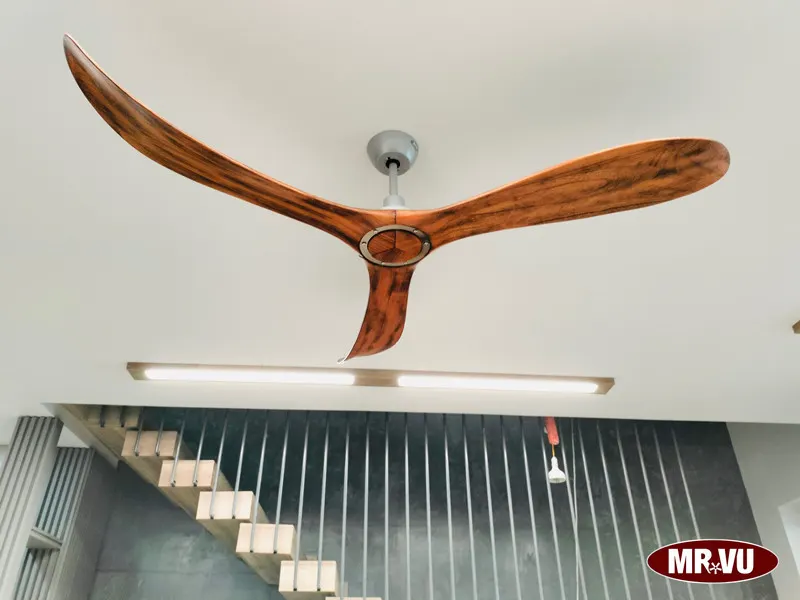 Quạt trần Mr.Vũ 3 cánh gỗ tại nhà phố quận Hải Châu, Đà Nẵng 6 quat tran canh go timmer tai danang