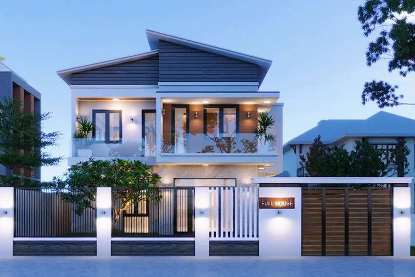 Mẫu nhà biệt thự 2 tầng hiện đại đẹp - thiết kế và kiến trúc đẳng cấp 2 mau nha biet thu 2 tang hien dai