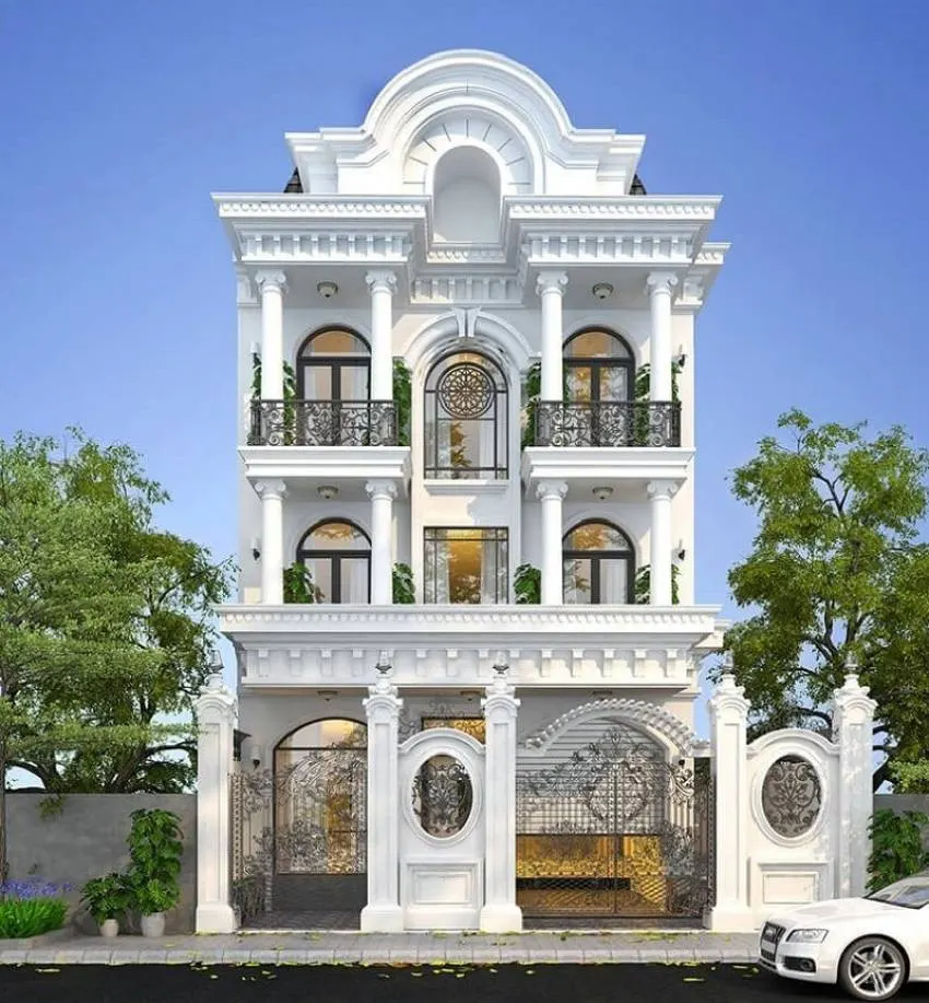Gợi ý mẫu nhà biệt thự phong cách Châu Âu 10 mau nha biet thu phong cach chau Au1 1