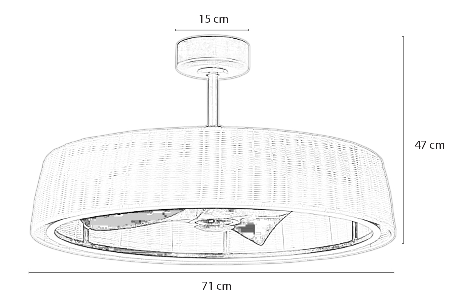 Kích thước tiêu chuẩn quạt trần Bamboo