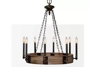 Đèn chùm cổ điển giả gỗ treo trần