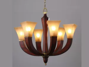 Đèn chùm gỗ hình hoa VU047406HA