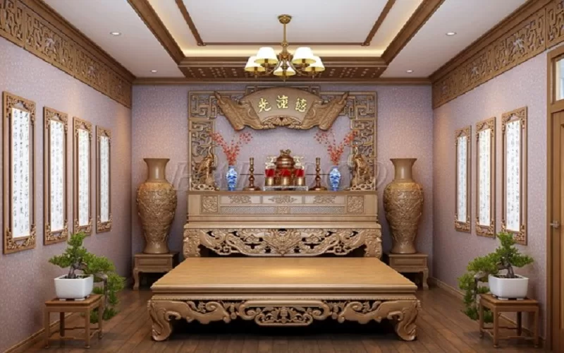 Hệ thống chiếu sáng rất quan trọng trong mẫu phòng thờ đẹp