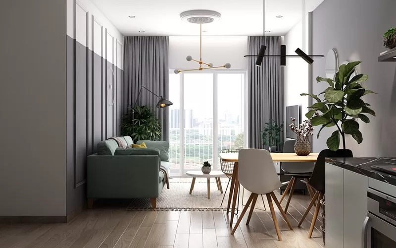 Mẫu rèm cửa phòng khách sang trọng phong cách hiện đại