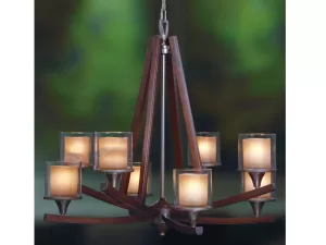 Đèn chùm gỗ treo trần VU040908HB