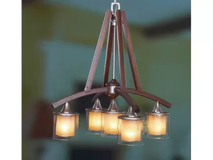 Đèn chùm gỗ treo trần thủy tinh VU040905HB