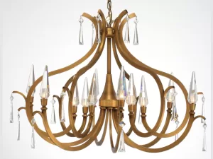 Đèn chùm pha lê treo trần 12 bóng