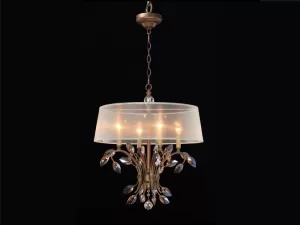 Đèn chùm pha lê chụp vải VU055104DA