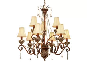 Đèn chùm pha lê chụp vải sang trọng VU021609HB