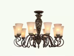 Đèn chùm thủy tinh hoa tiết nổi VU010710HA