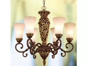 Đèn chùm hoa văn vẽ tay VU010706HB